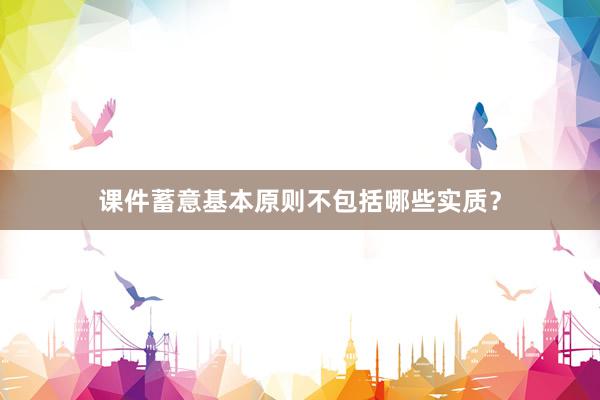 课件蓄意基本原则不包括哪些实质？